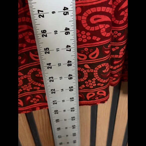 J Gee Kimono Dress OS Womens Red Paisley Multi-Print Maxi - Picture 4 of 7